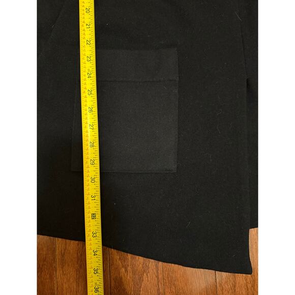 Susana Monaco sleeveless black wool old money retro asymmetric mini dress size 6 - Picture 5 of 6